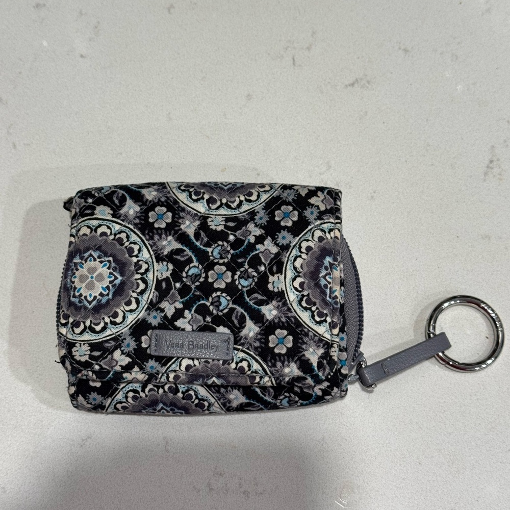 Vera Bradley Black and Blue Patterned Coin Pouch